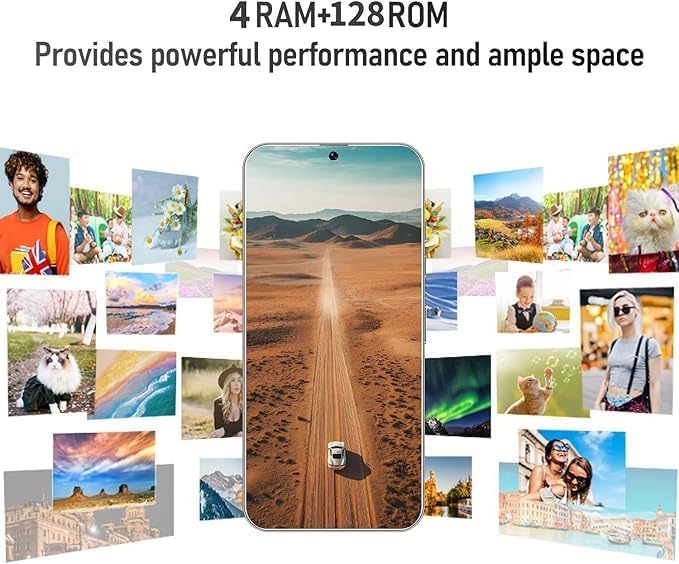 C24 Unlocked Phone,6.3-inch Screen .Android 14 Smartphone,4+128GB Cell Phone,6800mAh Large Battery,90Hz FHD+ Screen 72MP Camera Smartphone,Dual SIM 5G Phone,Face ID/GPS.(Gray)