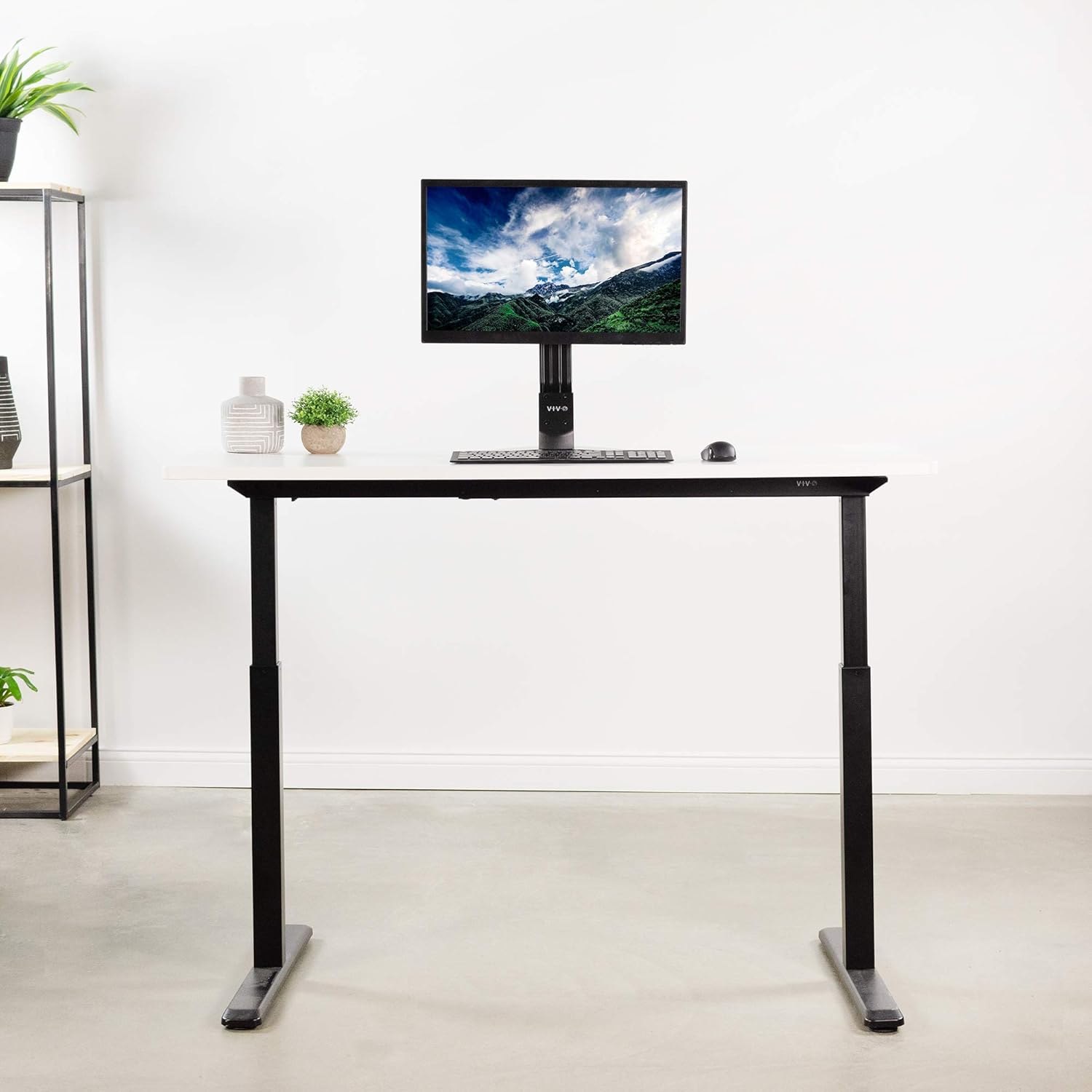 VIVO White 60 x 24 inch Universal Solid One-Piece Table Top for Standard and Sit to Stand Height Adjustable Home and Office Desk Frames, DESK-TOP60W