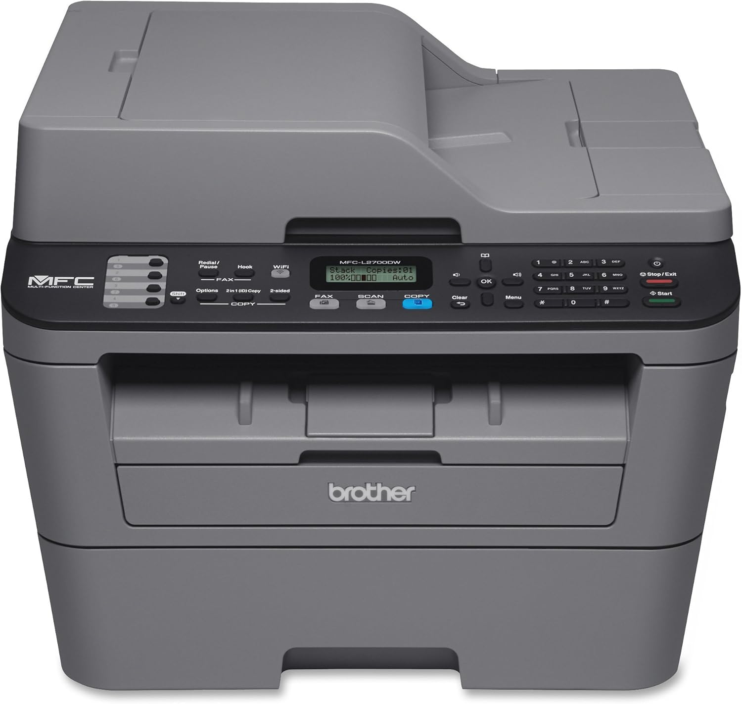 Brother MFCL2700DW All-in One Laser Printer with Wireless Networking and Duplex Printing, Amazon Dash Replenishment Ready