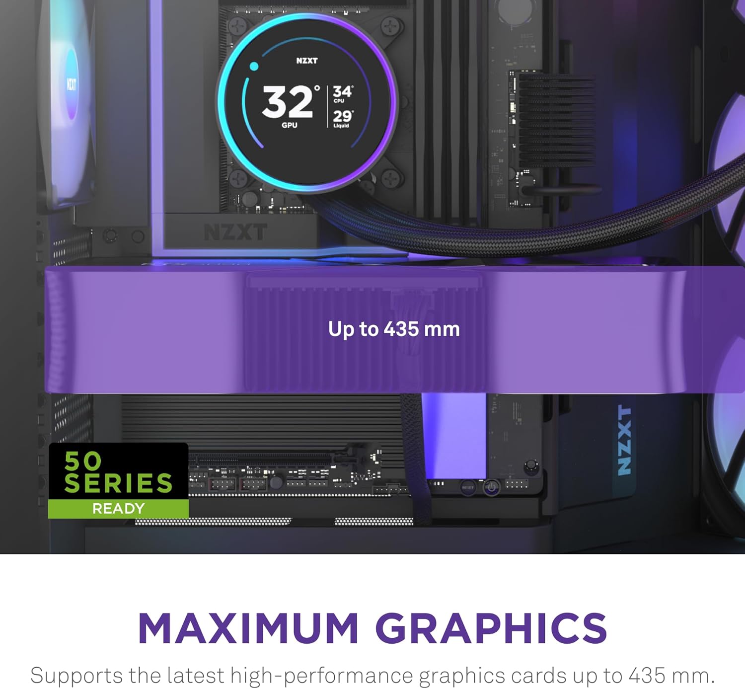 NZXT H9 Flow RGB+ (2025) – Large Dual-Chamber ATX Mid-Tower Airflow PC Case – Includes 7 RGB Fans (6 x 140mm, 1 x 120mm) & Control Hub – 420mm Radiator Support – Back-Connect Ready – Black