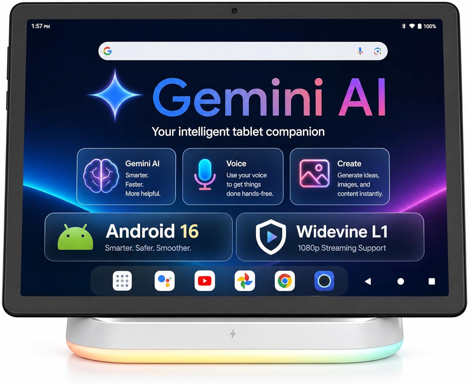 Jeazans 2026 Upgraded Android 16 Tablet with 64GB+1TB Expand, 10.1 inch Tablet with 8-Core, Dock Station, Gemini Ai, WiFi 6, Bluetooth 5.4, 3-Year Protection, Tablet for Students, Kids& Adults