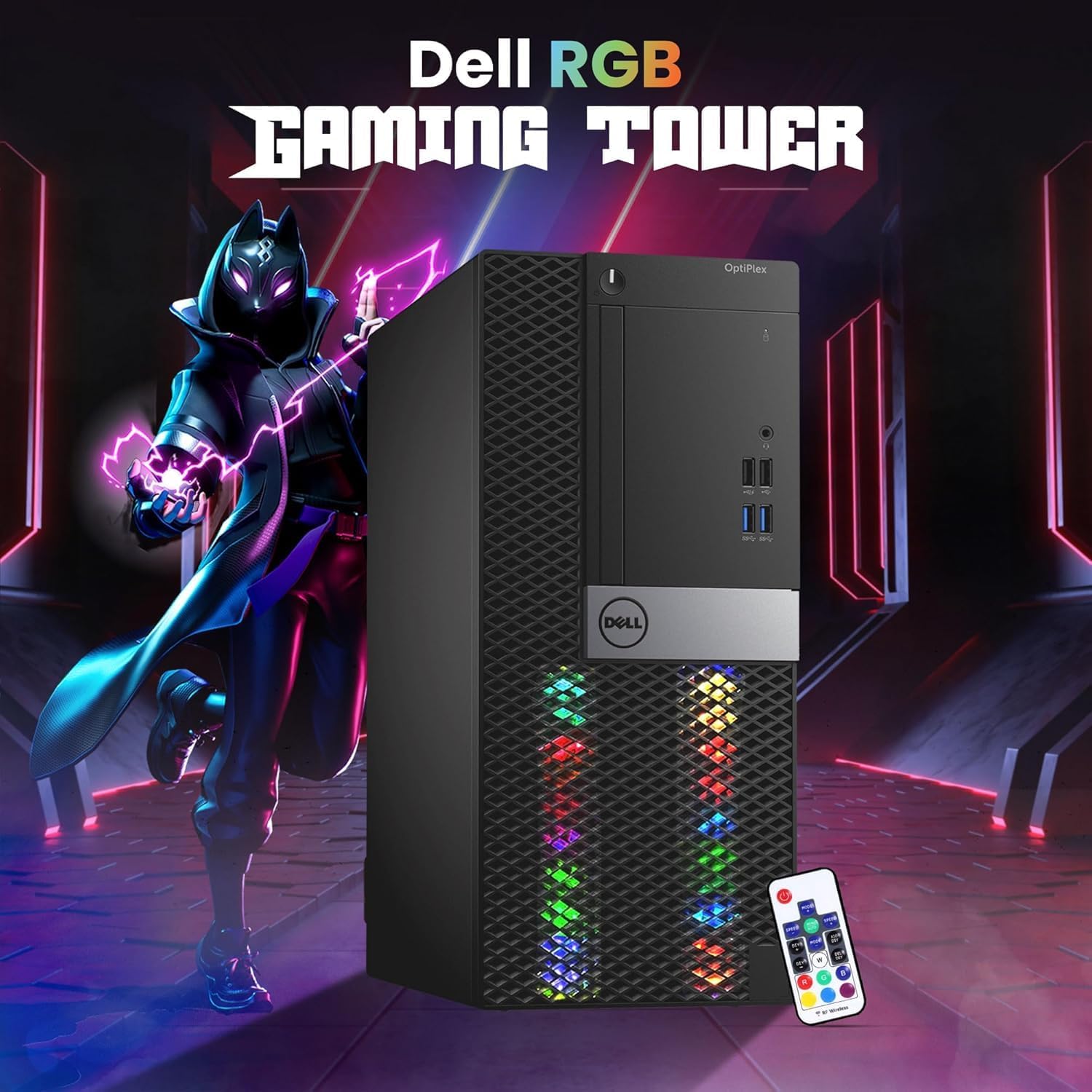 Dell RGB Gaming Tower Computer, Intel Core i7 6th Gen, GeForce GTX 1050 Ti 4G, 16GB RAM, 512GB SSD, Prebuilt Gaming Desktop PC with Built-in WiFi & RGB Set, Windows 11 Pro (Renewed)
