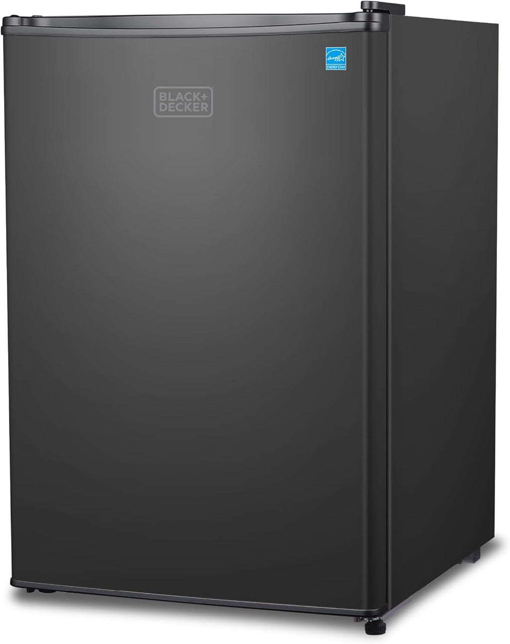BLACK+DECKER 2.5 Cu. Ft. Compact Refrigerator, ENERGY STAR Certified, Single Door Mini Fridge with Chiller Compartment, Personal Fridge for Home or Dorm Room, R600a Refrigerant, BCRK25B, Black