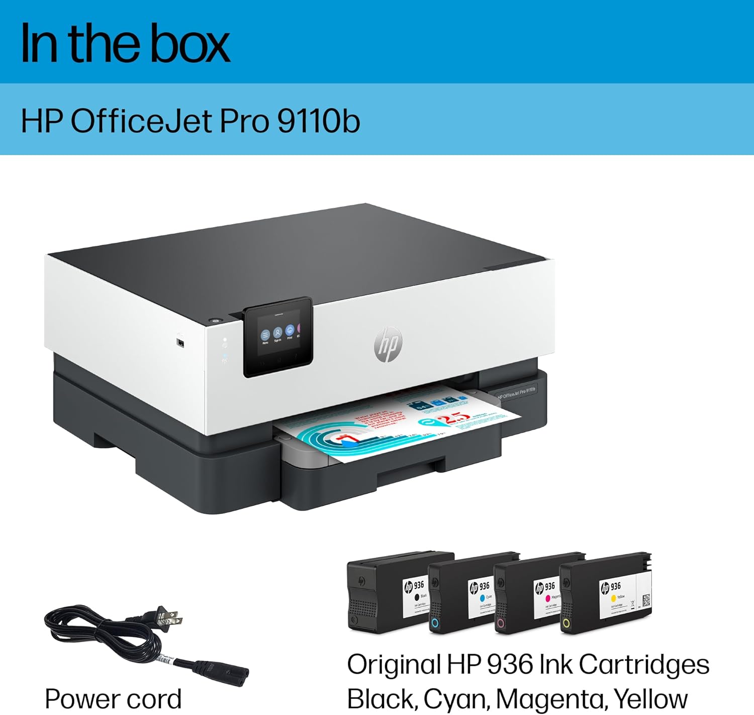 HP Officejet Pro 9110b Desktop Wireless Inkjet Printer - Color