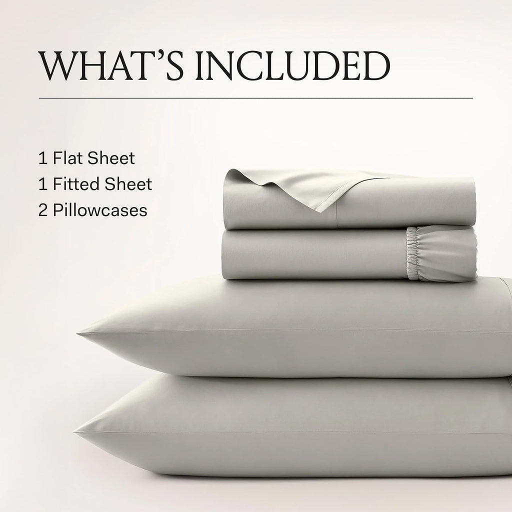 BOLL & BRANCH Signature Hemmed Sheet Set - King, White - Luxury 100% Organic Cotton - Includes 1 Flat, 1 Fitted, 2 Pillowcases - Buttery Soft
