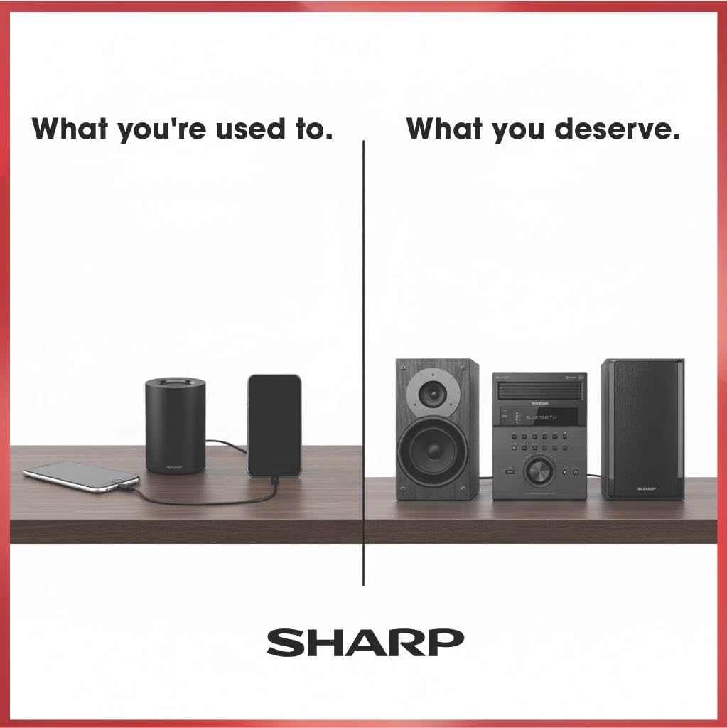 Sharp XL-BH250 Sharp 5-Disc Micro Shelf Executive Speaker System with Bluetooth, USB Port for MP3 Playback, AM/FM, Audio in for Digital Players