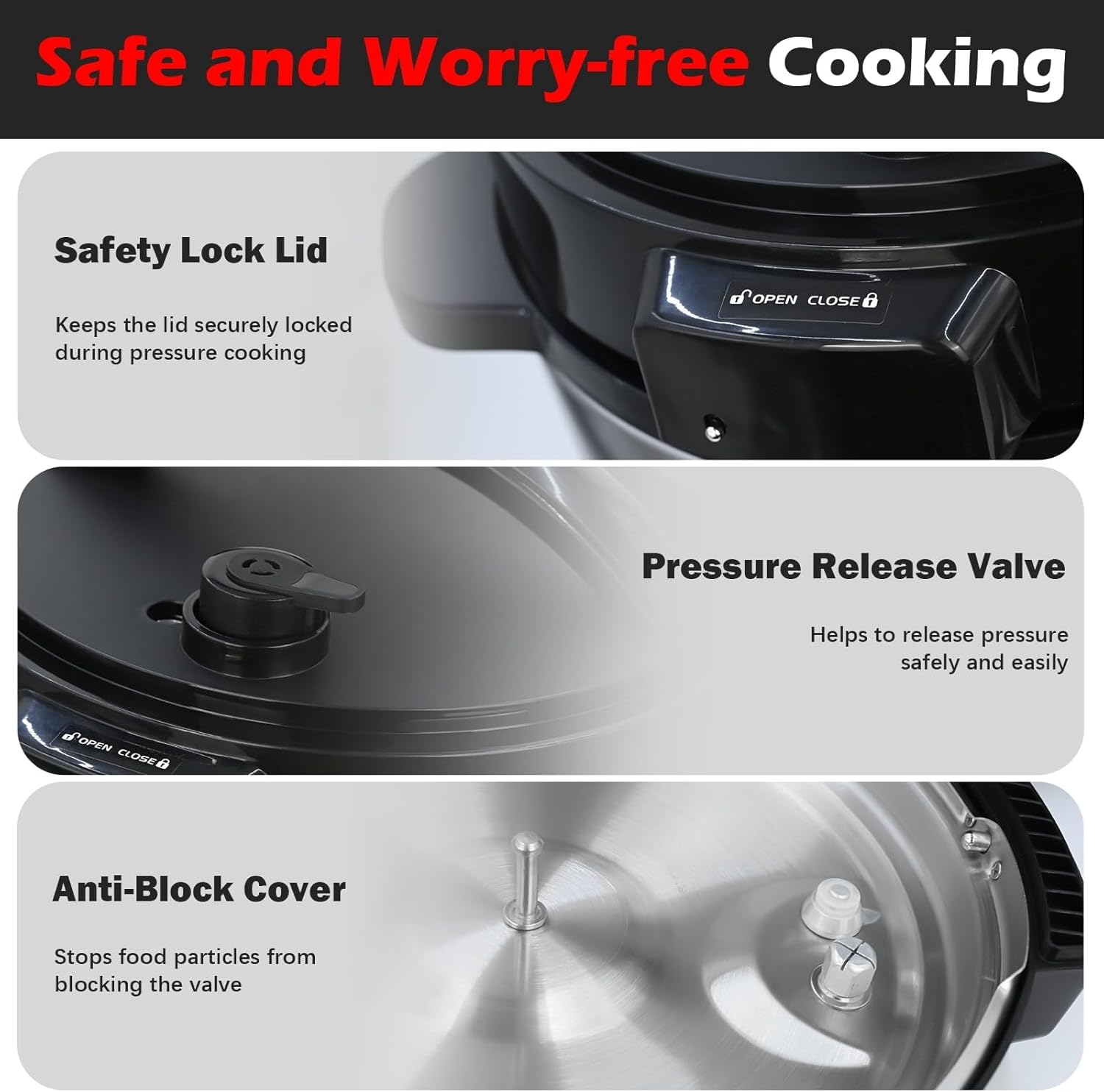 Chefvia 6.5 Quart 8-in-1 Electric Pressure Cooker – Stainless Steel Multi-Cooker With LED Display, Slow Cook, Rice, Steam, Sauté & Warm Functions – Black & Silver Kitchen Appliance