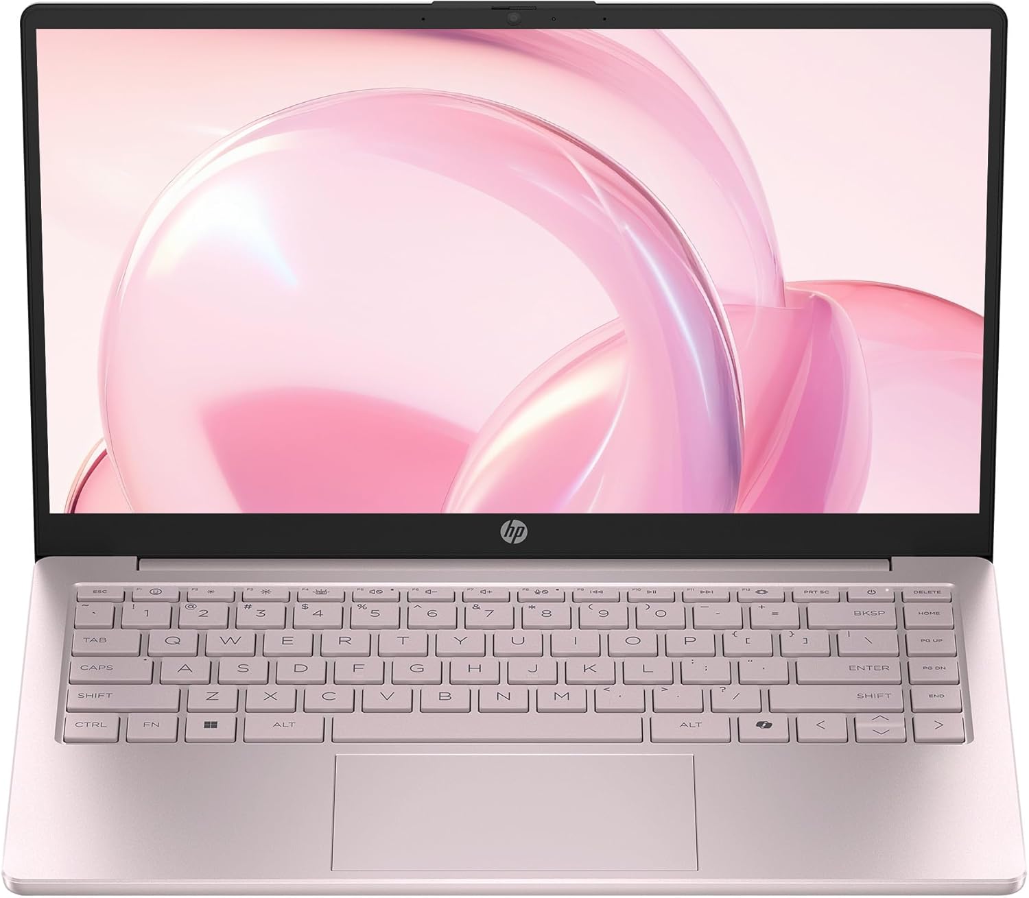 HP 14" Business Laptop Computer, Microsoft Office 365 Included, 128GB Storage, 4GB RAM, 4-Core Intel Processor, Windows 11, SageNova Docking Station, Tranquil Pink