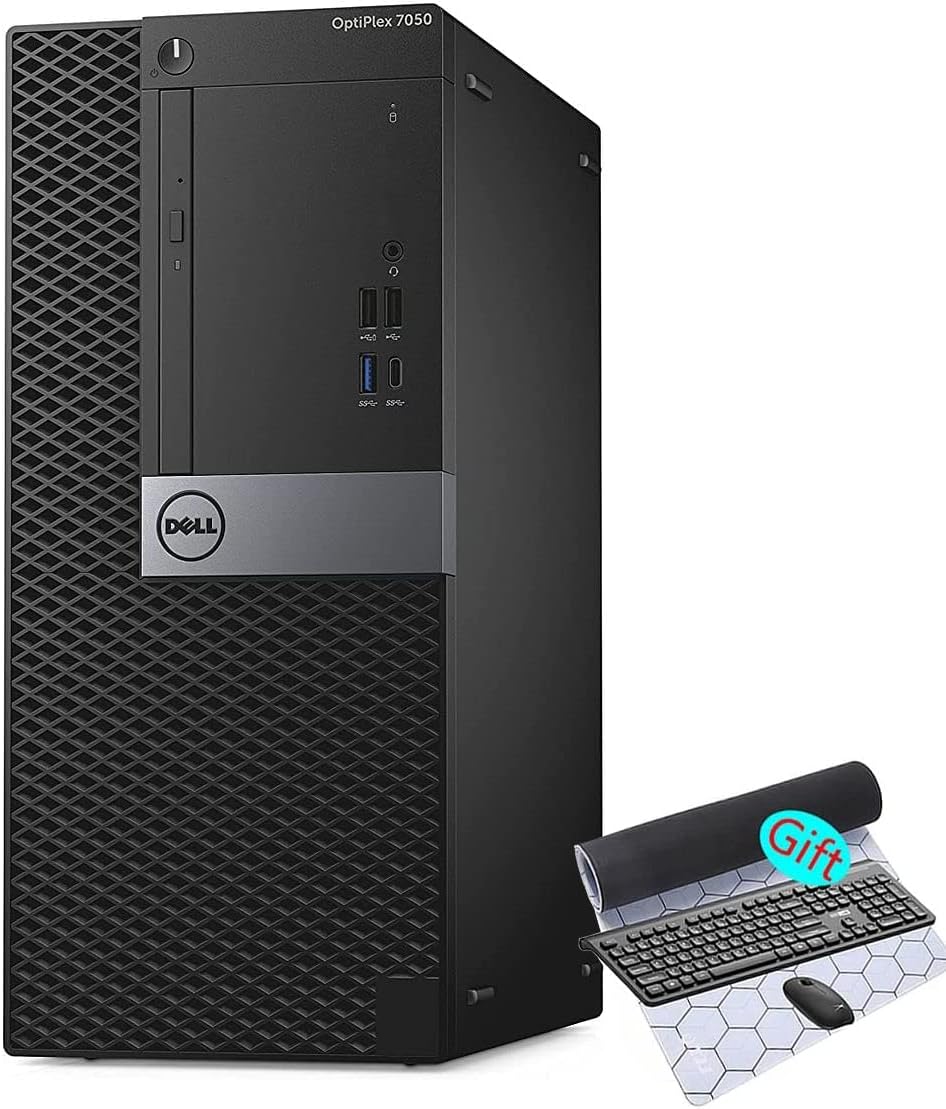 Dell 7050 Mini Tower Desktop Intel i7-7700 UP to 4.20GHz 32GB DDR4 New 1TB NVMe SSD + 2TB HDD USB Wi-Fi BT Wireless Keyboard and Mouse Win 11 Pro (Renewed)