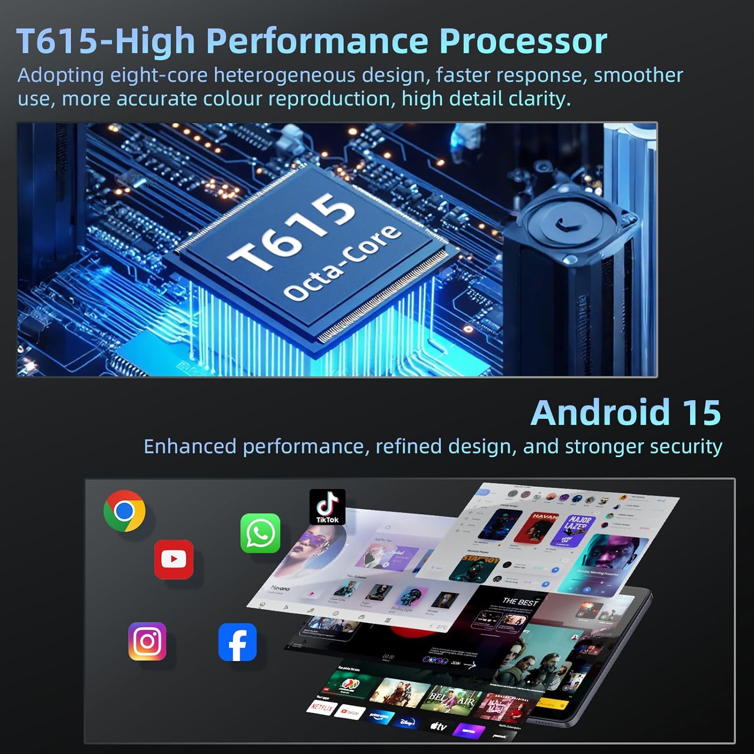 Android 15 Tablet 10 inch, 24GB RAM 128 ROM, Tablets with Keyboard Case Mouse Stylus, 1TB Expandable,Octa-Core 6000mAh 1280x800 IPS HD, WiFi, T615 CPU, High Performance, Processor, Dual Camera (Gray)