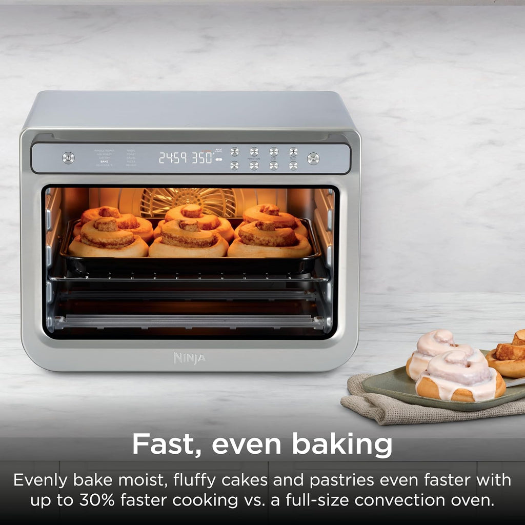 Ninja Air Fryer & Toaster Oven Combo | 10-in-1 Prestige Smart XL Countertop Oven | Bake up to 20 Cookies, Fit up to a 12lb Turkey | Pizza, Toast, Bake, Dehydrate | 1800 Watt | Stainless Steel | DT501