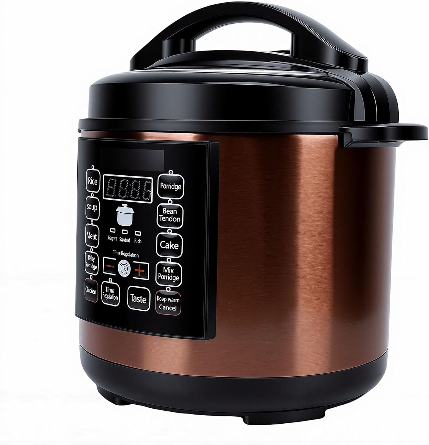 HEEPDD Electric Pressure Cooker 6L Slow Cooker Multi Rice 10-in-1 Programmable with Fingerprint Proof Stainless Steel for Family Meal Prep Cooking (US Plug 110V)
