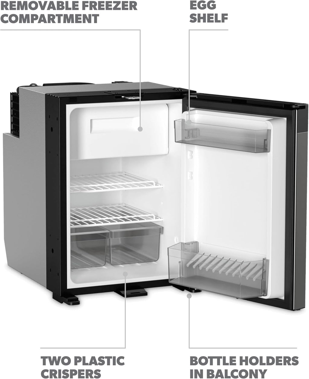 Dometic NRX 50C | Compressor Refrigerator | 44 L | Dark Silver Front | Easy To Use Control Panel