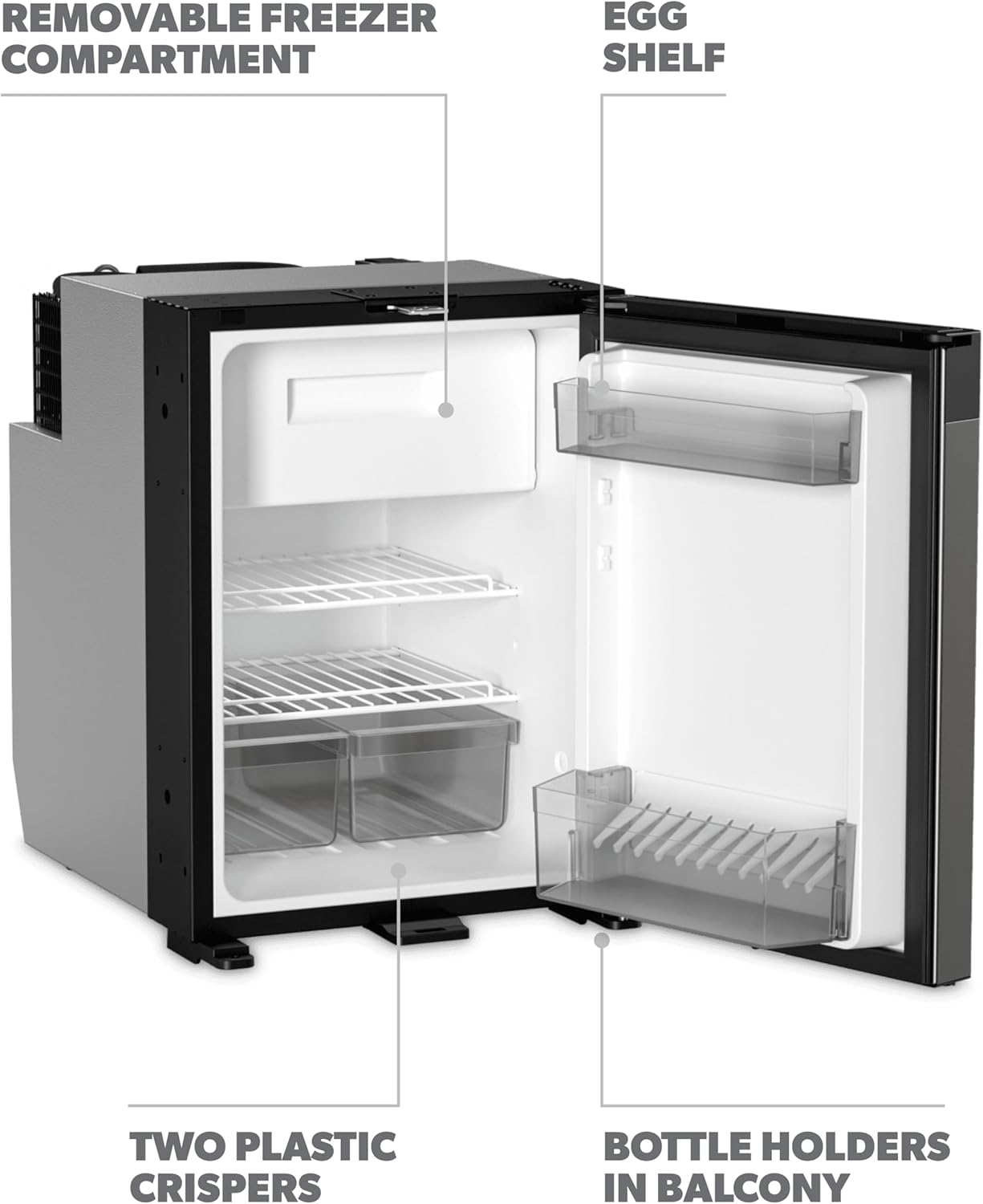 Dometic NRX 50C | Compressor Refrigerator | 44 L | Dark Silver Front | Easy To Use Control Panel