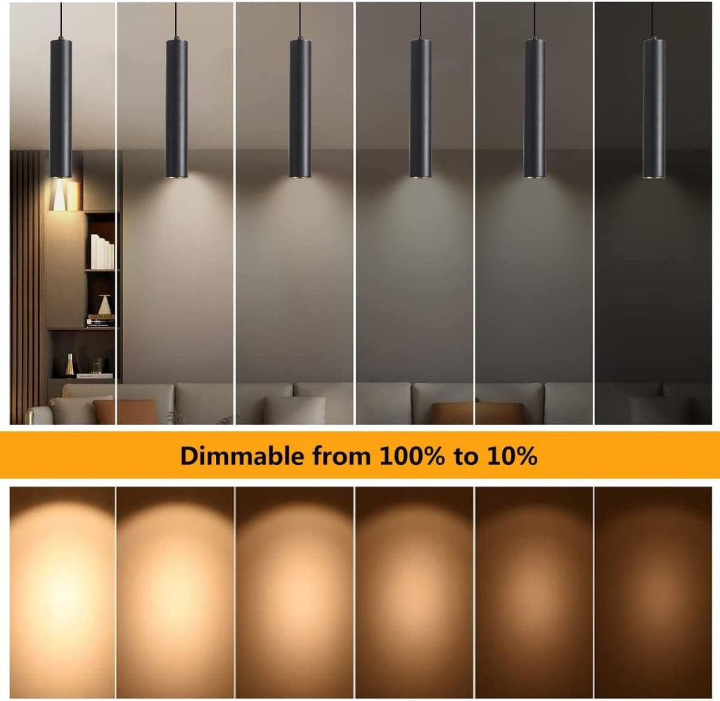 Modern Led Pendant Lights 3 Pack  . Island Pendant Lighting for Kitchen, Dining Room, Bar Shop, 9w,4000k,CRI90, Beam Angle 24° (Black Housing 4000K Color)……