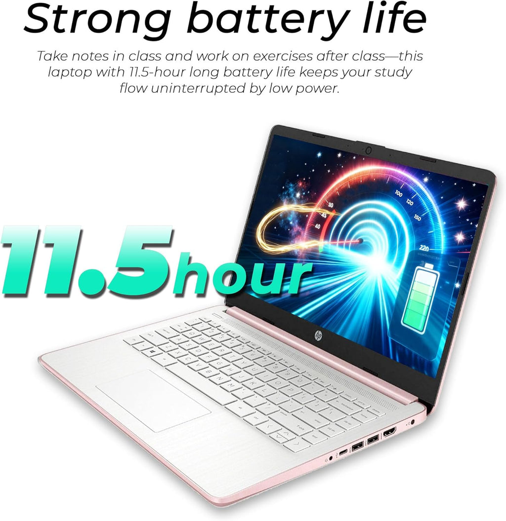 HP Latest Ultrabook Laptop with Copilot AI - 8GB RAM - Intel Core | Microsoft Office 365 Included, 192GB SSD, Webcam, Windows 11 no Mouse | Essential Laptop