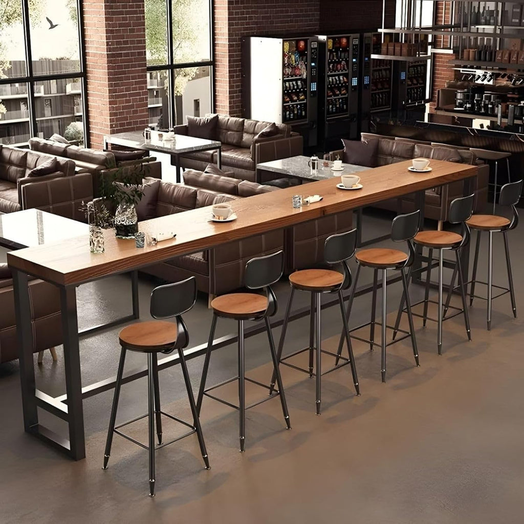 Farmhouse 70.9“ Modern Solid Wood Bar Table - Industrial Dining Room Bar Table, Rectangle Counter Height Dining Table Long Table for Kitchen Coffee Shop,No Stool