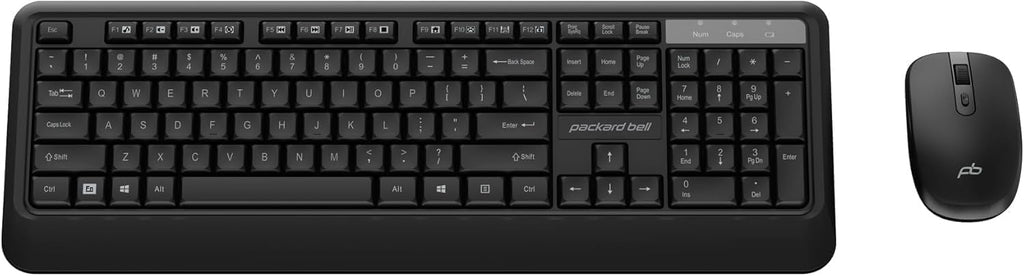 Packard Bell airFrame 24" FHD Monitors + Wireless Keyboard & Mouse, VESA Mount Compatible, HDMI/VGA, Tilt, Slim Bezel, for Home, Office, Light Gaming – 2 Pack