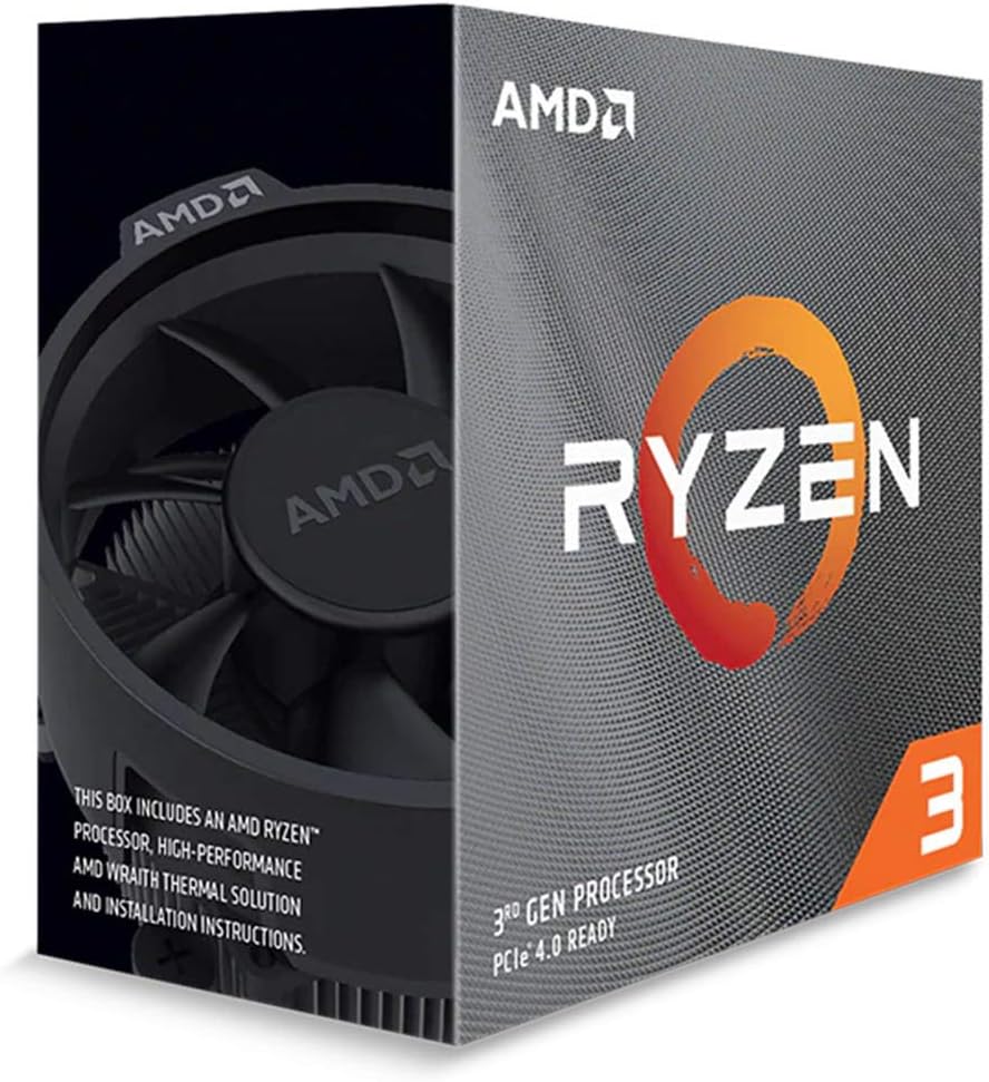 AMD Ryzen 3 3100 4-Core, 8-Thread Unlocked Desktop Processor with Wraith Stealth Cooler