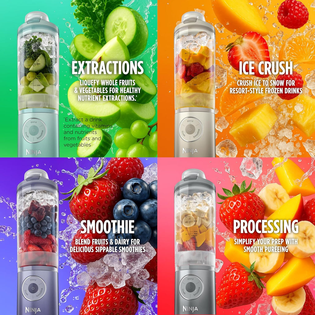 Ninja Blast Max, Portable Blender + Twist & Go, Personal Smoothie, Blend, Ice Crush, 3 Programs, Cordless, 22 oz removable Vessel, Dishwasher Safe, Leakproof, Pink, BC251PK