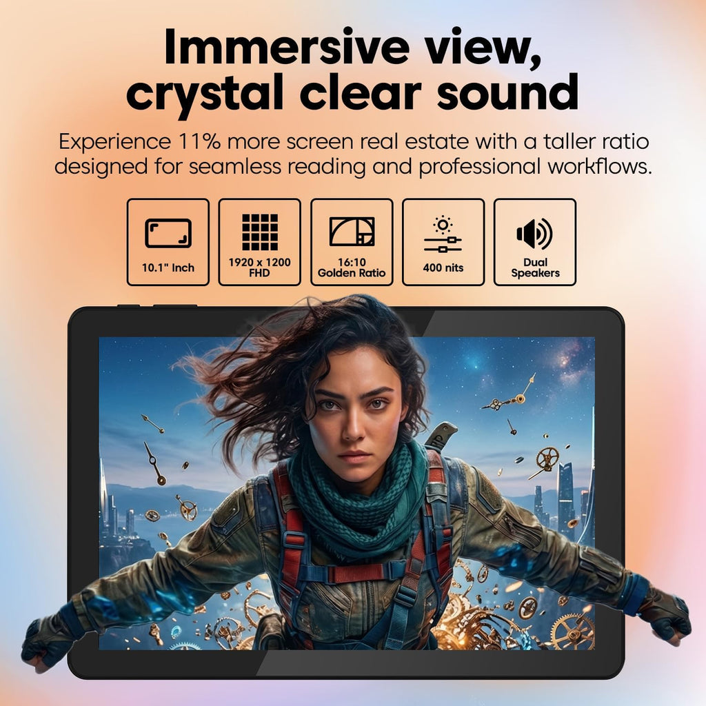 Fusion5 2026 New Version 10.1" Windows 11 Tablet PC - Built in USA - 15th Gen CPU, 12GB DDR5 RAM, 512GB SSD, 10 inch FHD+, Metallic, 158% Faster Than the Old Version of Our Windows Tablet Computer