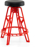 Mechanic Stool, Heavy-Duty Aluminum Garage Barstool with 360° Swiveling Seat & Footrest, Tall Padded Workshop Stool for Tool Room, Auto Repair, 400 LBS Max Load