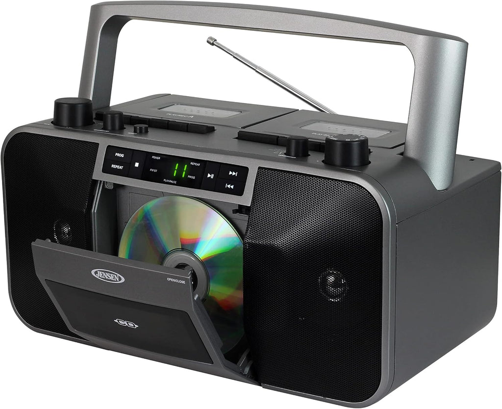 JENSEN MCR-1500 MCR-1500 Portable Stereo CD Player and Dual-Deck Cassette Player/Recorder with AM/FM Radio