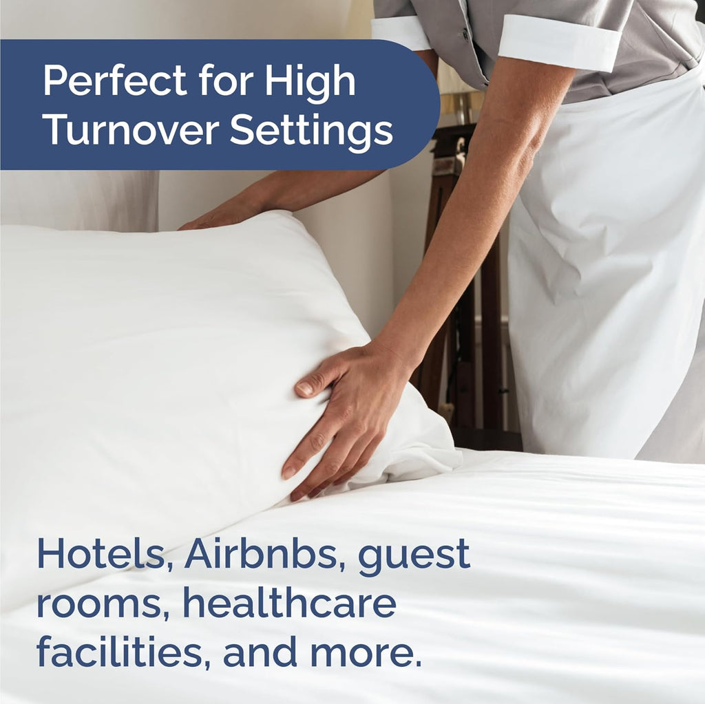 Bulk Case Pack of 8 Sheet Sets - Complete 6 Piece Sheet Sets - Bulk King Bedding - Wholesale Case Pack for Hotels, Spa & Airbnbs - Deep Pocket, Fade & Wrinkle Free - Cooling & Breathable - King, White