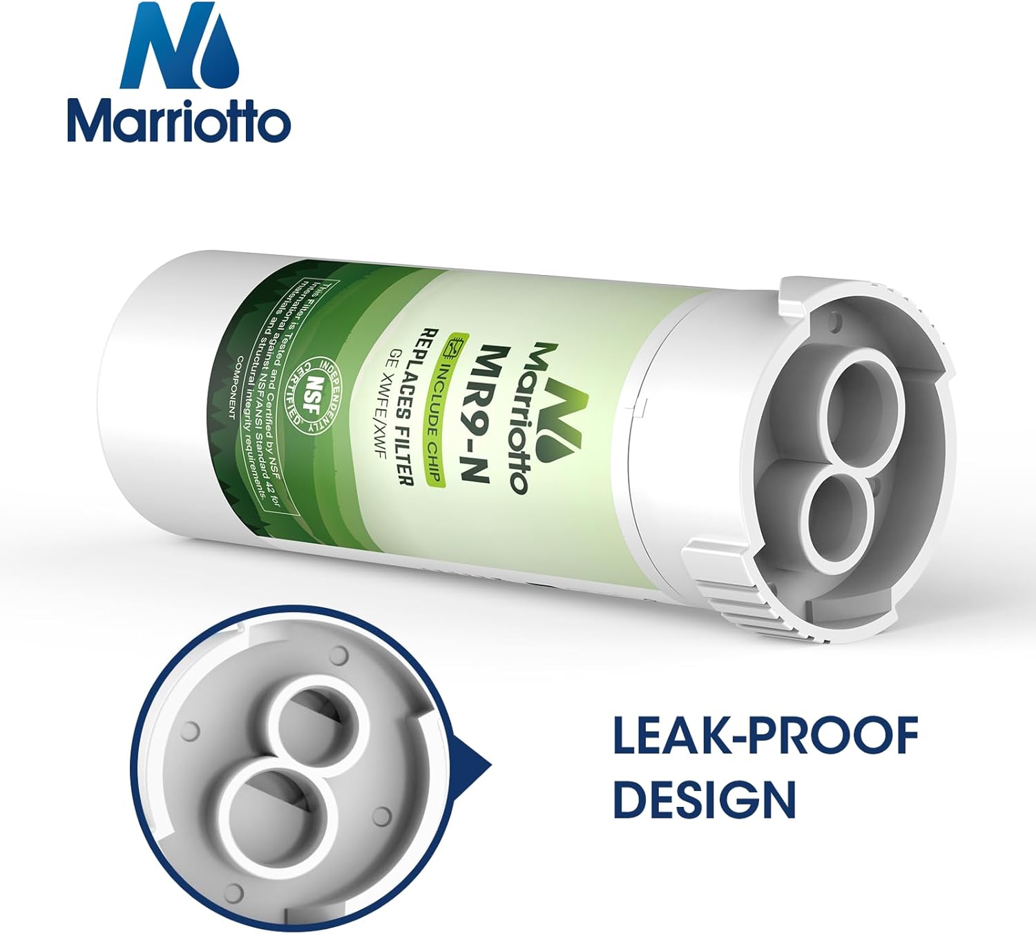 MARRIOTTO Water Filter Compatible with XWFE (Built-in CHIP), Replacement for GE XWFE, XWF Refrigerator Water Filter Pack of 3