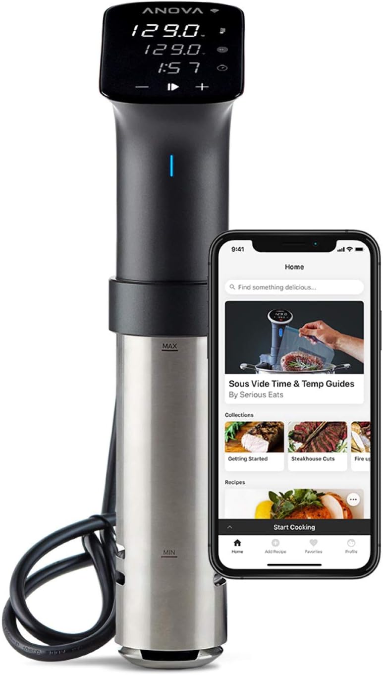 Anova Culinary Sous Vide Precision Cooker Pro, 1200 Watts, Black and Silver