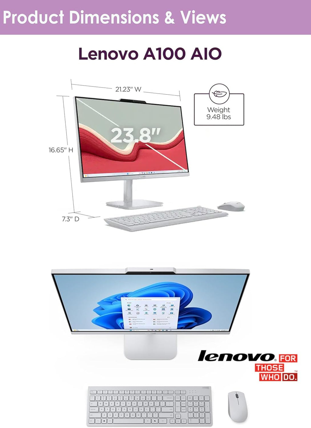 Lenovo 24" All-in-One Desktop | Ultra-Fast Intel Quad-Core CPU | 16GB RAM | 512GB External & 256GB SSD | Full HD Display | Wi-Fi 6 | HDMI | Ethernet Ports | Windows 11 | Wireless Keyboard & Mouse