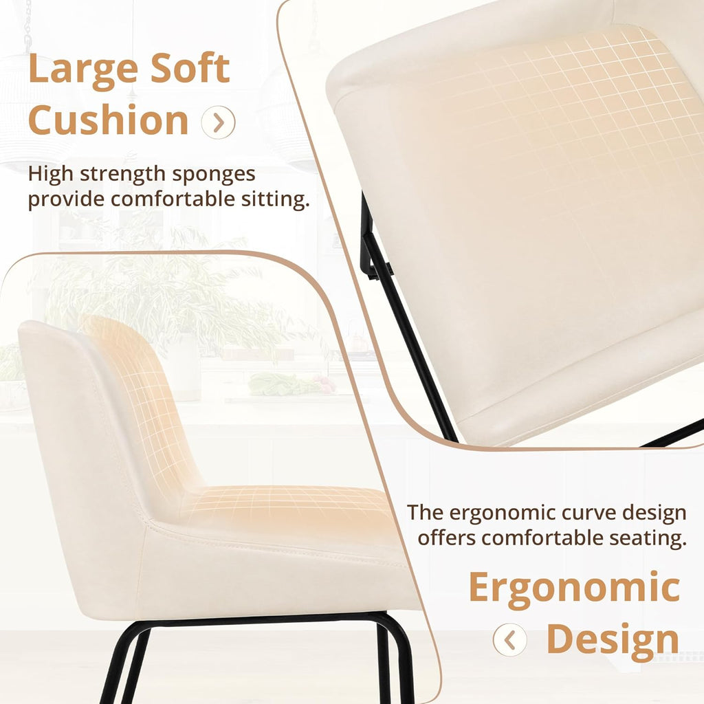 LUE BONA 26 Inch Counter Height Bar Stools Set of 4, Faux Leather Upholstered Barstools, Barstool with Back, Comfortable Bar Chairs, Modern Counter Stools for Kitchen Counter Island