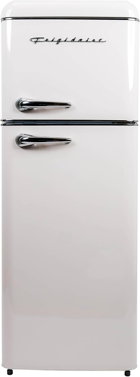 Frigidaire, 2 Door Apartment Size RETRO Refrigerator with Top Freezer, Chrome Handles, 7.5 cu ft