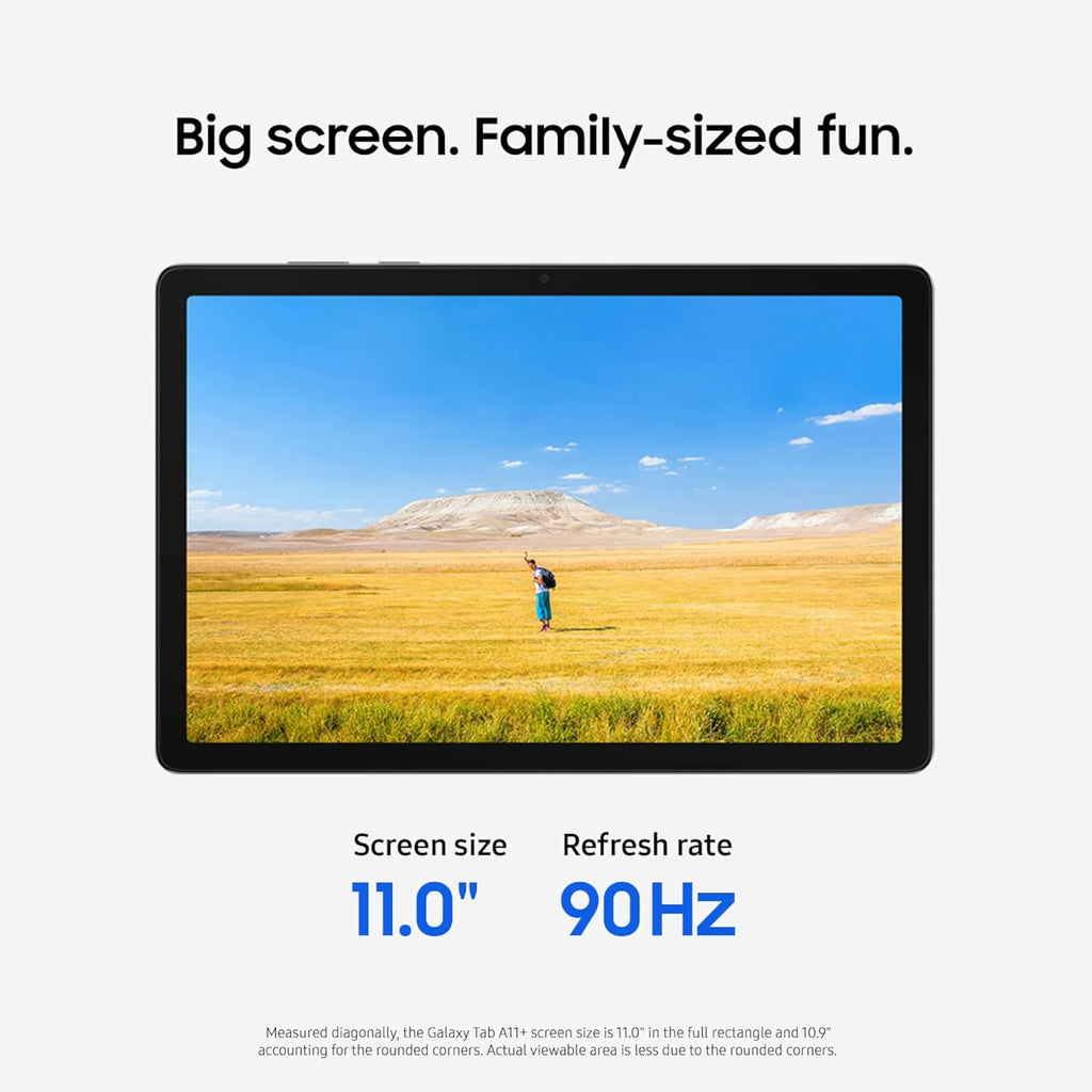 Samsung Galaxy Tab A11+ 8GB RAM, 256GB Storage, Optimized Performance, Long Lasting Battery, Expandable Storage, Large Display, Dolby Atmos Speakers, AI Assist, Slim, Light, 2 Year Warranty, Silver