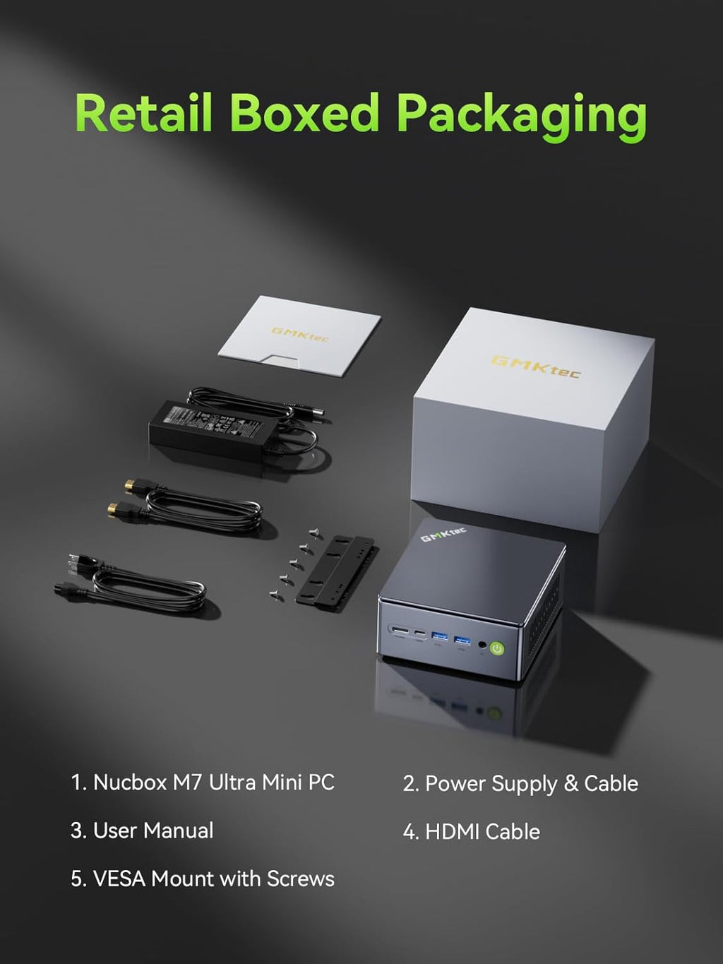 GMKtec Mini PC Gaming AMD Ryzen 7 PRO 6850U 32GB DDR5 1TB PCle SSD I226V Dual NIC LAN 2.5G Desktop Oculink Computer, Dual USB4, HDMI 2.1, USB-C M7 Ultra