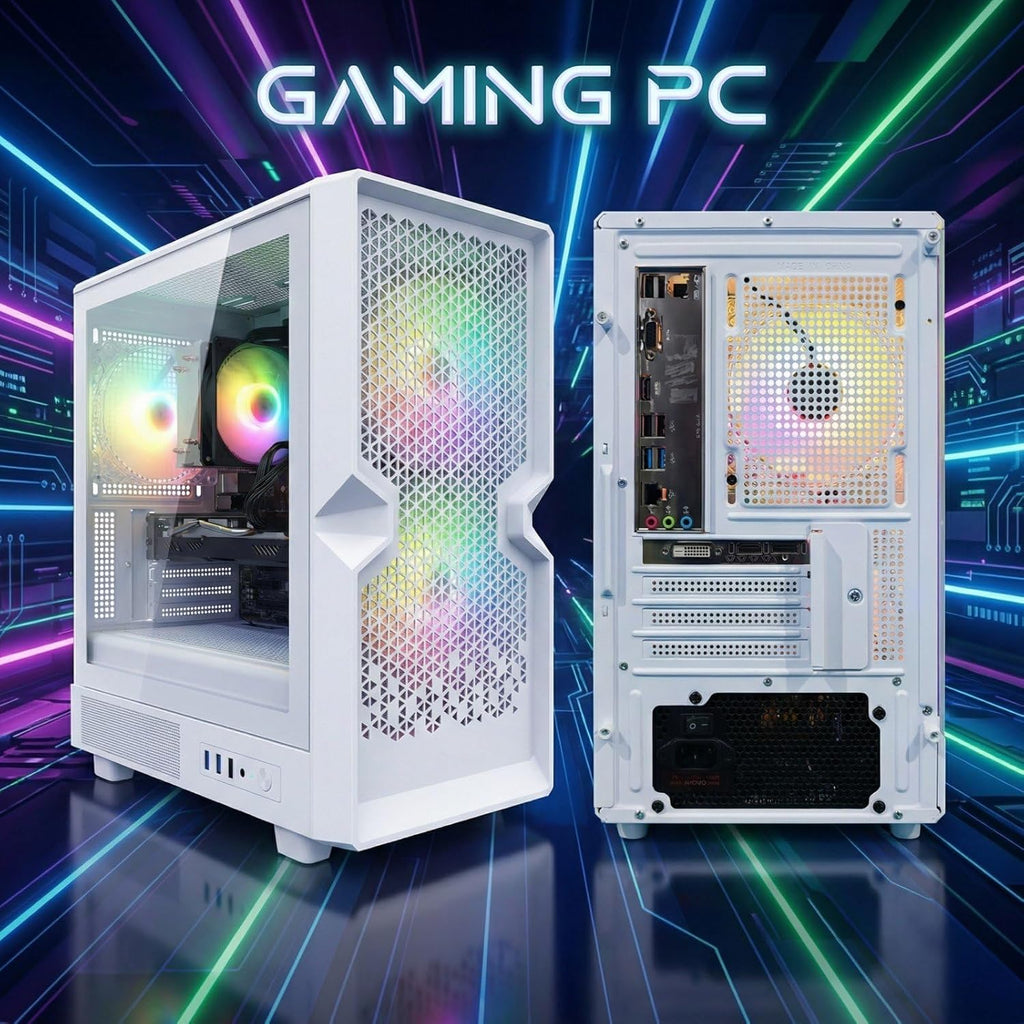 STGAubron Gaming PC Computer Desktop, AMD Ryzen 5 5500 up to 4.2GHz, GeForce RTX 2060 Super 8G,16G DDR4, 1T SSD, WiFi 6 5G & BT 5.2, RGB Fan x3, Windows 11 Home