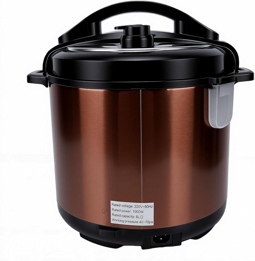 HEEPDD Electric Pressure Cooker 6L Slow Cooker Multi Rice 10-in-1 Programmable with Fingerprint Proof Stainless Steel for Family Meal Prep Cooking (US Plug 110V)