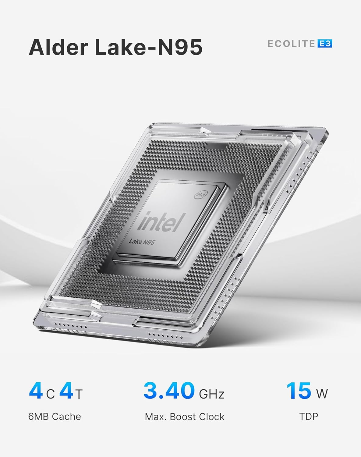 BOSGAME E3 Neo Mini PC, Intel N95 (up to 3.4GHz) 16GB DDR4 RAM 512GB SSD Mini Desktop Computer, Micro PC Support 4K Dual Display/WiFi 5/ BT5.0/ USB 3.2/2.5G LAN