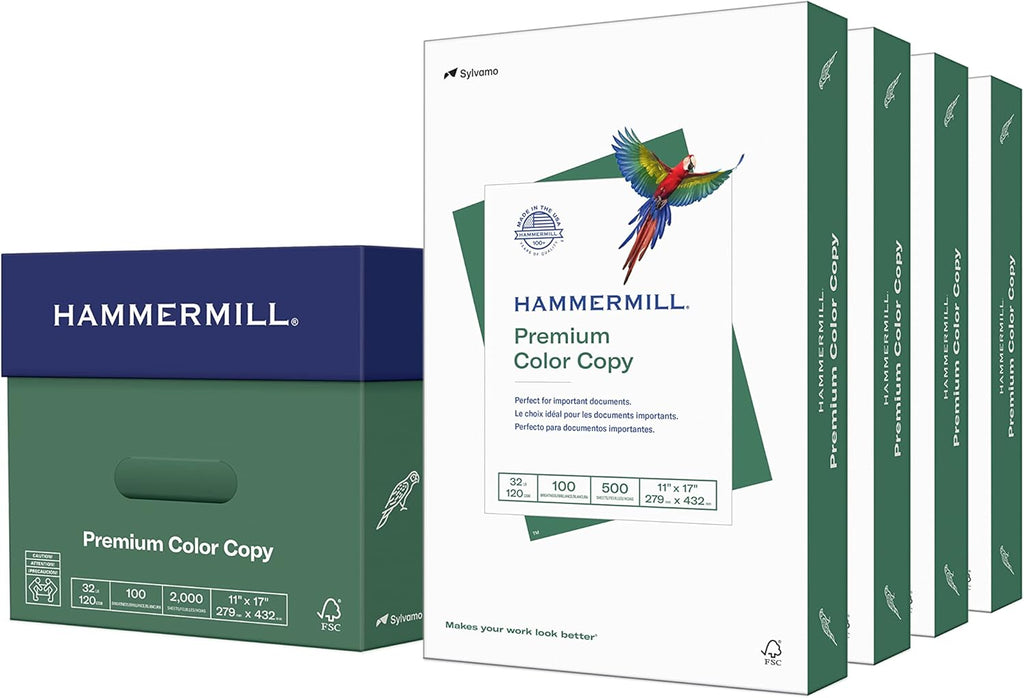 Hammermill Printer Paper, Premium Color 32 lb Copy Paper, 11 x 17-100 Bright, Made in the USA, 102660C - 4 Ream (2,000 Sheets)