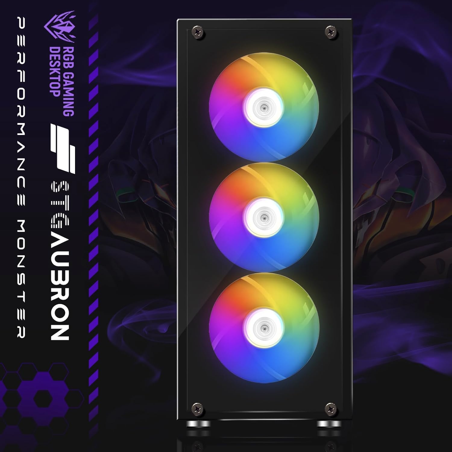 STGAubron Gaming PC Desktop Computer, AMD Ryzen 5 2600 up to 3.9G, GeForce RTX 2060 6G, 16G DDR4, 512G SSD, 600M WiFi, BT 5.0, RGB Fan x4, Windows 11 Home