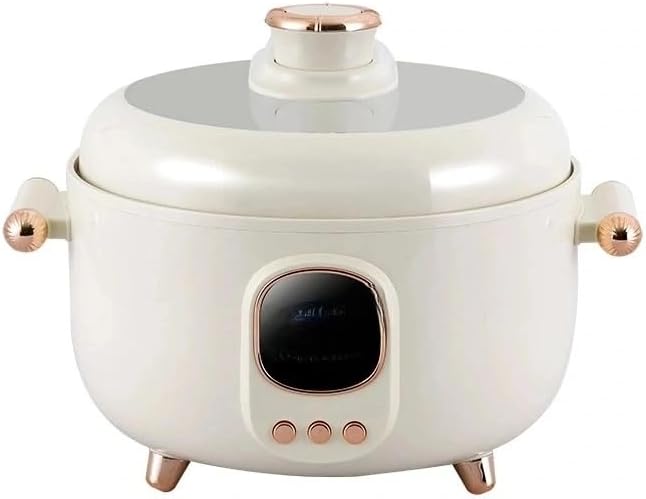 4L Electric Hot Pot Pressure Cooker, Triple Compartment, Digital Control, 1000W, (Cer 3C Liner + Cer DD Liner + Std Liner + 3C Steam Tray, 110V American standard H9-A white)