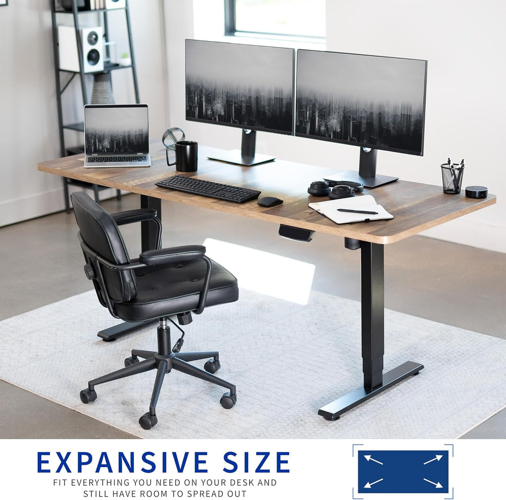 VIVO Universal 71 x 30 inch Table Top for Standard and Sit to Stand Height Adjustable Home and Office Desk Frames, Reclaimed Wood Desktop, DESK-TOP72-30P