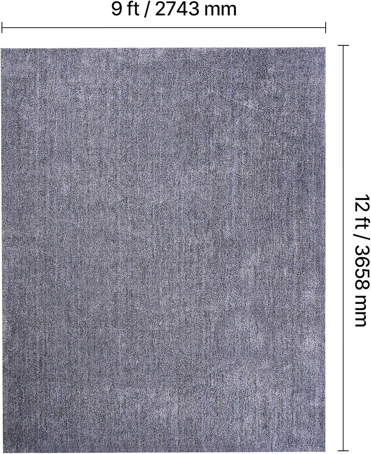 VEVOR Indoor Plush Area Rugs, 9 x 12 ft Living Room Plush Carpet Blue Gray Area Rugs Furry with Long Plushs Pile, Thick High-Pile Rug for High-Traffic Areas, Non-Shedding & Non-Slip Backing