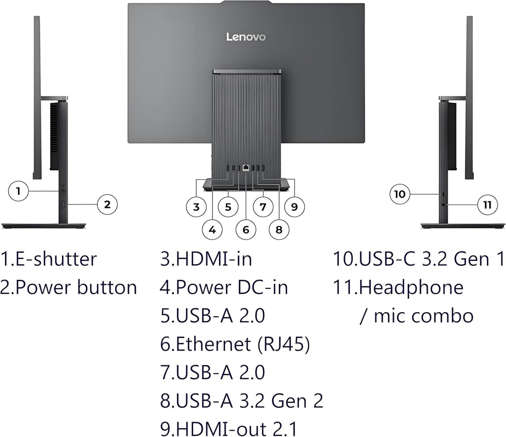 Lenovo IdeaCentre 27" All-in-One Desktop PC, Intel Core i7-13620H 10-Core 4.9GHz, 8GB DDR5 RAM, 512GB PCIe SSD, 5MP Webcam, Harman Audio, WiFi 6, Windows 11 Pro, Luna Grey AIO 27