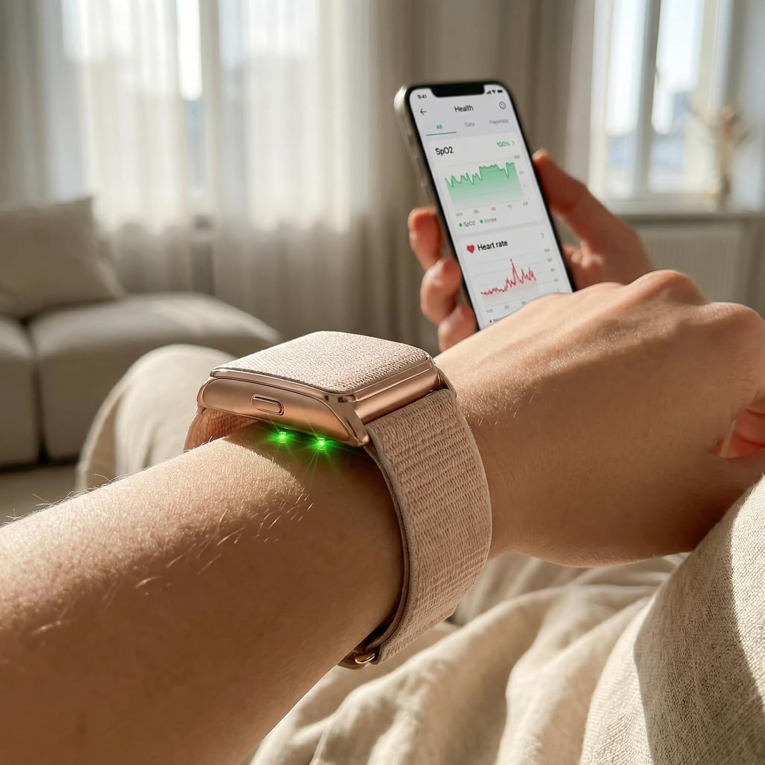 Innovative Design Smart Bracelet with Tiny LED Screen, 50+ Days Ultra-Long Battery Fitness Tracker, 24/7 (STEP/HR/SpO2) Monitor, AI Analysis & Free App – Health Tracker for IOS & Android (Rose Gold)