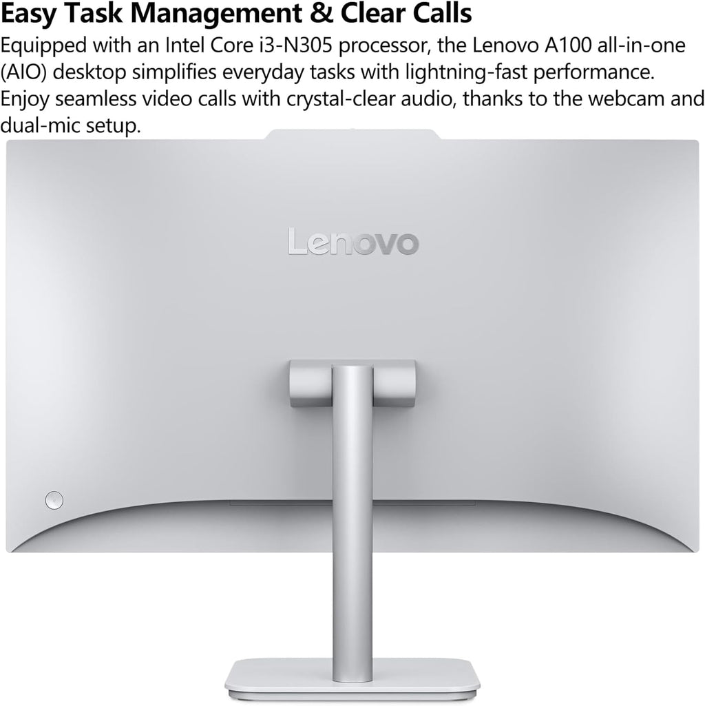 Lenovo 24 23.8" All-in-One Desktop Computer for Home Office, 16GB DDR4 RAM, 512GB PCIe SSD, Intel Processor 8-Core i3-N305, Lifetime Office 365 for Web, FHD AIO PC, WiFi 6, BT 5.2, Win 11, White