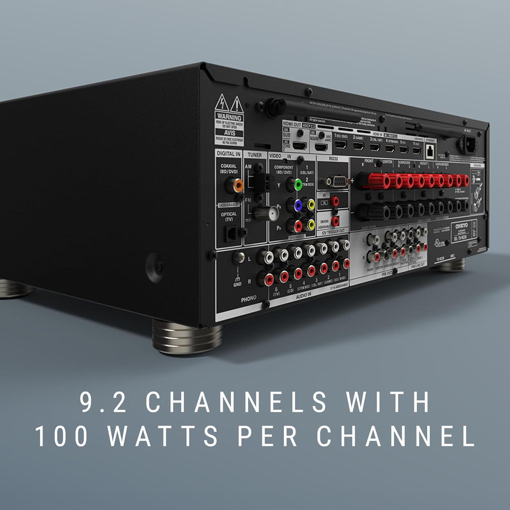Onkyo TX-RZ30 9.2-Channel AV Receiver - 100 Watts Per Channel, Dirac Live Out of Box, Works with Sonos Certified, THX Certified and More (Renewed)