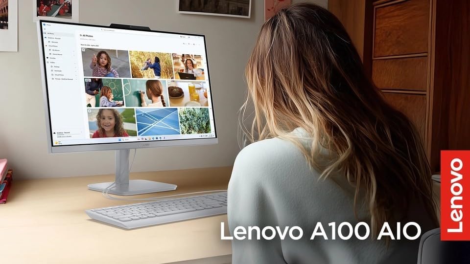 Lenovo All in One Desktop, Intel Ultra-Fast 4-Core CPU| 24'' FHD Display| 16GB RAM, 256GB PCIe SSD On Board Plus 512GB HDD External | Wi-Fi 6| Bluetooth| RJ-45| Windows 11 | HDMI | Wireless KB & Mouse