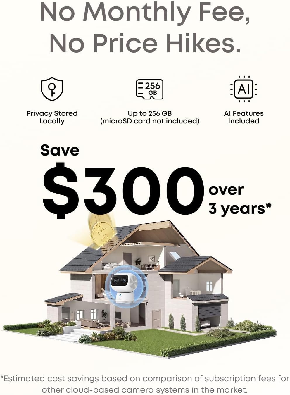 eufy Security 4K Indoor Cam S350, No Subscription, Dual Cameras, 8× Zoom, 360° Coverage, Works as a Pet Camera, Nanny/Senior/Baby Monitor, AI Auto-Tracking, Human/Pet/Cry Detection, 2.4/5 GHz Wi-Fi