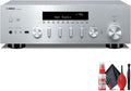 Yamaha R-N600A 2.1-Channel Network A/V Receiver with Streaming, Phono and Built-in DAC (Silver) Bundle with Cleaning kit